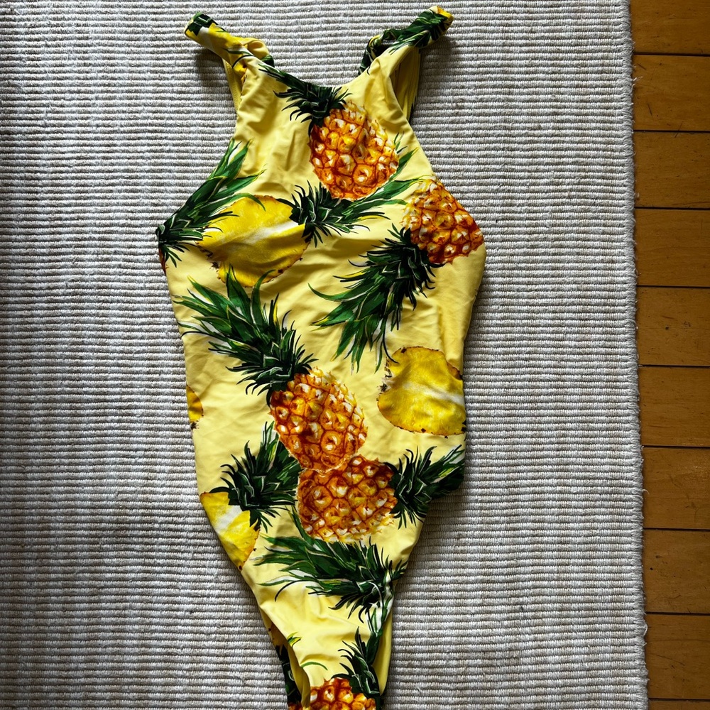 Anthropologie Yellow Floral Swimsuit